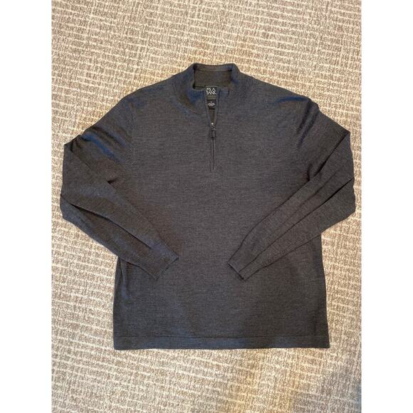 Men’s JOS A BANK 100% Wool Lightweight 3/4 Zip Pullover Sweater Sz XL - Picture 1 of 4
